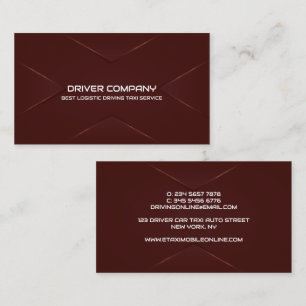 Elegant Burgundy Chauffeur Driver Visitkort