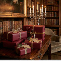 Elegant Burgundy Classic Vin Red Gift Wrap