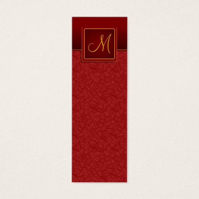 Elegant Burgundy Crackle Avslutar bokmärke Litet Visitkort (Framsidan)
