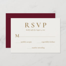 Elegant Burgundy Cream Bröllop OSA Card