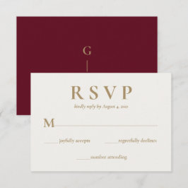 Elegant Burgundy Cream Bröllop OSA Card Kort