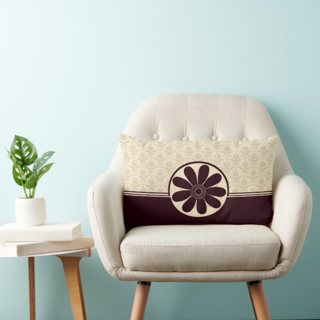 Elegant Burgundy Damask American MoJo Pillow Lumbarkudde (Stol)