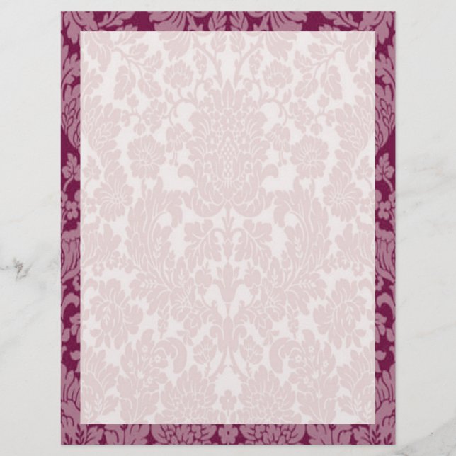 Elegant Burgundy Damask Gräns Classic (Framsida)