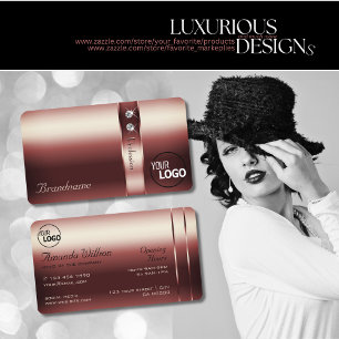 Elegant Burgundy Decor Shimmery Diamonds add Logot Visitkort