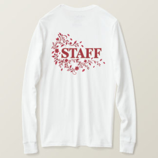 Elegant Burgundy Floral STAFF Event Team Design T Shirt