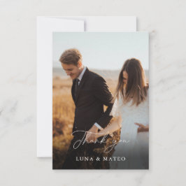 Elegant Burgundy Flower Photo Bröllop Tack Kort