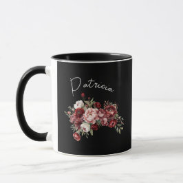Elegant Burgundy Flowers Mugg