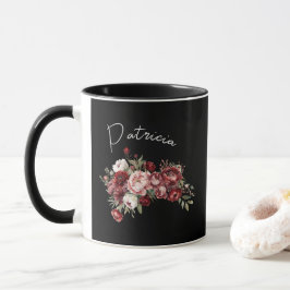 Elegant Burgundy Flowers Mugg