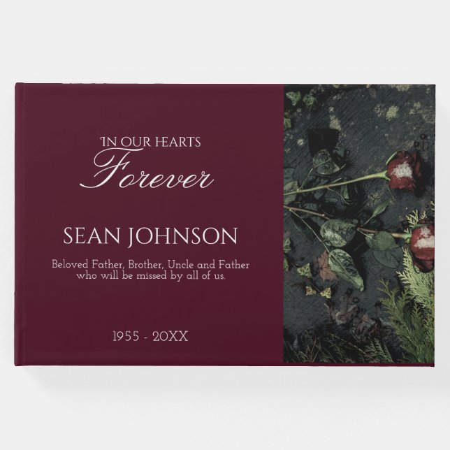 Elegant Burgundy Forever i våra örhänter Gästböcker (Framsida)