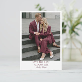 Elegant Burgundy foto spara datum Datumet