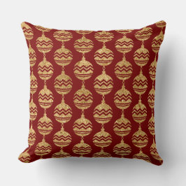 Elegant Burgundy & Gold Christmas Pillow – Luxury  Kudde