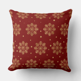 Elegant Burgundy & Gold Christmas Pillow – Luxury  Kudde