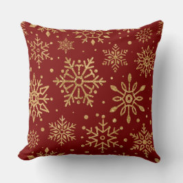 Elegant Burgundy & Gold Christmas Pillow – Luxury  Kudde