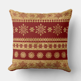 Elegant Burgundy & Gold Christmas Pillow – Luxury  Kudde