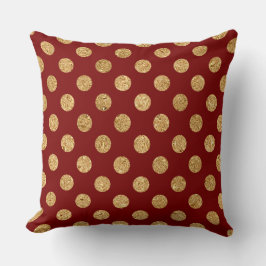 Elegant Burgundy & Gold Christmas Pillow – Luxury  Kudde