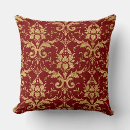 Elegant Burgundy & Gold Christmas Pillow – Luxury  Kudde
