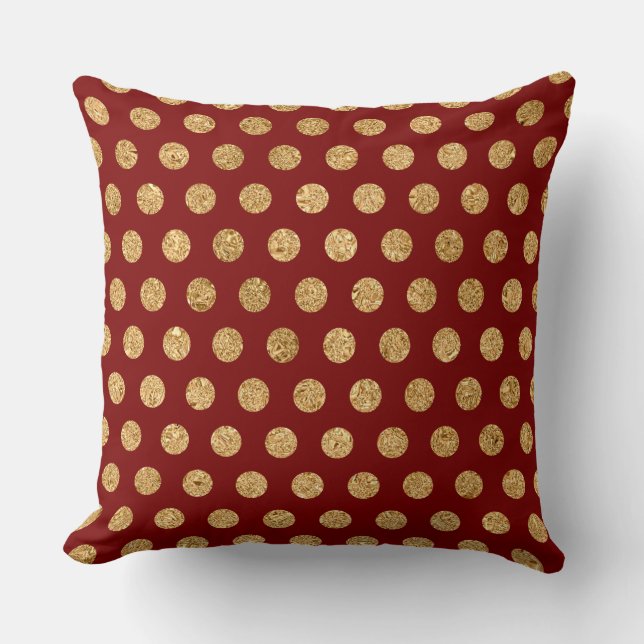 Elegant Burgundy & Gold Christmas Pillow – Luxury  Kudde (Framsida)