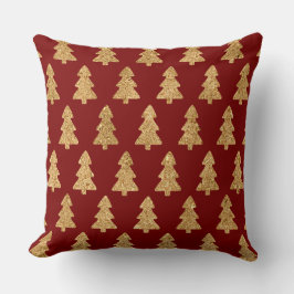 Elegant Burgundy & Gold Christmas Pillow – Luxury  Kudde