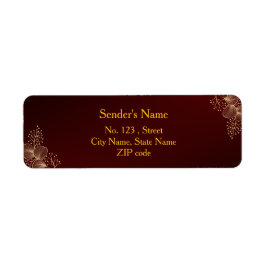 Elegant Burgundy & Gold Wedding Return Address Returadress Etikett