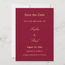 Elegant Burgundy Golden Beige Spara datum