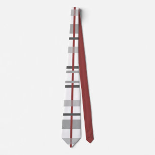 Elegant Burgundy & Grått Stripe Mönster Manar Slips