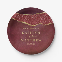 Elegant Burgundy & Guld Agate Bröllop