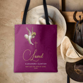Elegant Burgundy Guld Kärlek Angel Calligraphy Typ Tygkasse