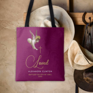 Elegant Burgundy Guld Kärlek Angel Calligraphy Typ Tygkasse