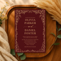 Elegant Burgundy Guld minimalistisk Bröllop