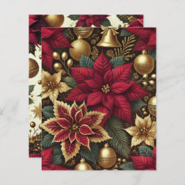 Elegant Burgundy & Guld Poinsettia Scrapbook Pappe