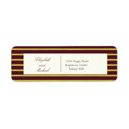 Elegant Burgundy Guld Returadress Returadress Etikett