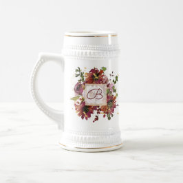 Elegant Burgundy Guld Rosa Blommigt Bridesmaid Sejdel