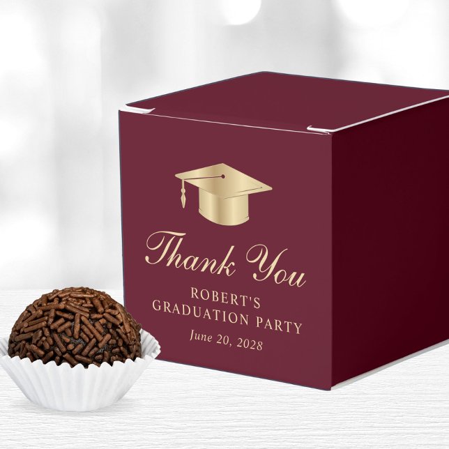 Elegant Burgundy Guld Studentfest Tack Presentaskar (Skapare uppladdad)