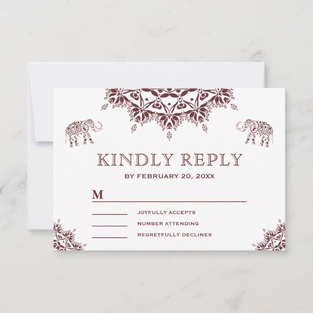 Elegant Burgundy Henna Indian OSA (Framsida)