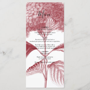 Elegant Burgundy Hydrangea Bröllop Meny