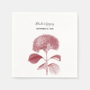Elegant Burgundy Hydrangea Bröllop Pappersservett