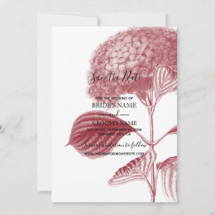 Elegant Burgundy Hydrangea Bröllop Spara Datumet
