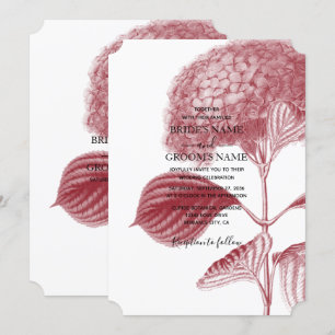 Elegant Burgundy Hydrangea bröllopsinbjudningar Inbjudningar