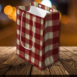 Elegant Burgundy Ivory Rust Red Plaid Pattern