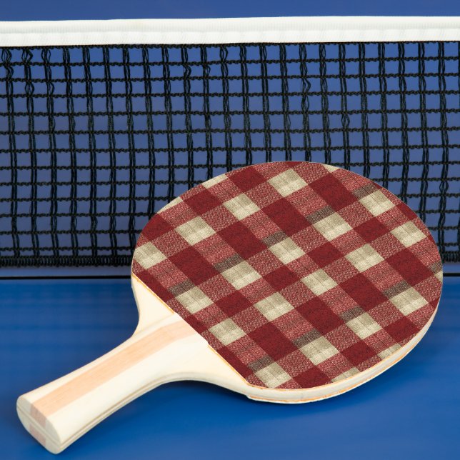Elegant Burgundy Ivory Rust Red Plaid Pattern Pingisracket (Insitu)