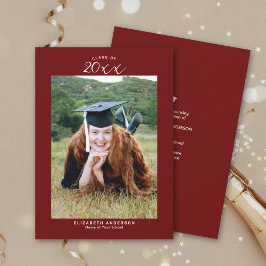 Elegant Burgundy-klass för 2024 Studenten-foto Meddelande
