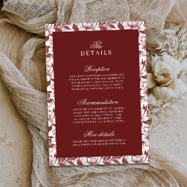 Elegant Burgundy Luxury Old Money Wedding Details Tilläggskort