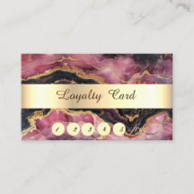 Elegant Burgundy Marble Loyalty Card