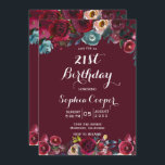 Elegant Burgundy marinens Blommigt 21:a födelsedag Inbjudningar<br><div class="desc">Modern, Elegant, Burgundy Marsala Navy Watercolor Blommigt 21:a Birthday Party bjudation Templates. Chich burgundy, marsala, marsala, marsala, marsalt målat vattenfärgsro, botanisk blommigt arrangemang utformning med grönt löv på burgundröd eller marsala bakgrund. En handskriven typografisk design för eleganten. Underbart val för vuxens födelsedagsfest: 13:e 15:e 16:e 18:e 20:e 30:e 40:e 60:e...</div>