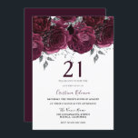 Elegant Burgundy Maroon Ro 21:a födelsedagen Party Inbjudningar<br><div class="desc">Elegant Burgundy Maroon Ro 21:a födelsedagsinbjudan Se matchningssamling i Niche and Nest Store</div>
