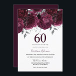 Elegant Burgundy Maroon Ro 60:e Födelsedagsfesten Inbjudningar<br><div class="desc">Elegant Burgundy Maroon Blommigt 70:e Födelsedagsfest inbjudan Se matchningssamling i Niche and Nest Store</div>