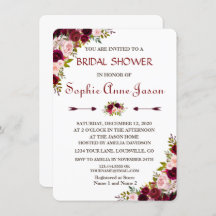 Elegant Burgundy Marsala Blommigt Fall Möhippa