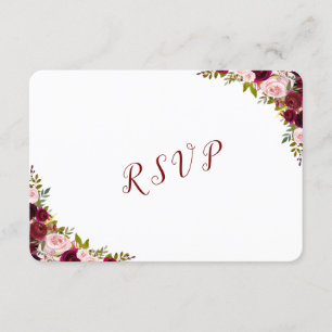 Elegant Burgundy Marsala Blommigt Fall Wedding OSA Kort