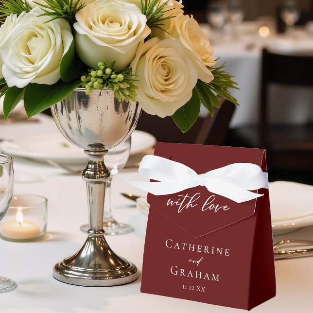 Elegant Burgundy minimalistisk kvällstid i Bröllop Presentaskar (Skapare uppladdad)