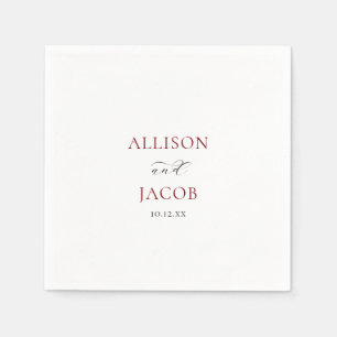 Elegant Burgundy och Black Bröllop Pappersservett